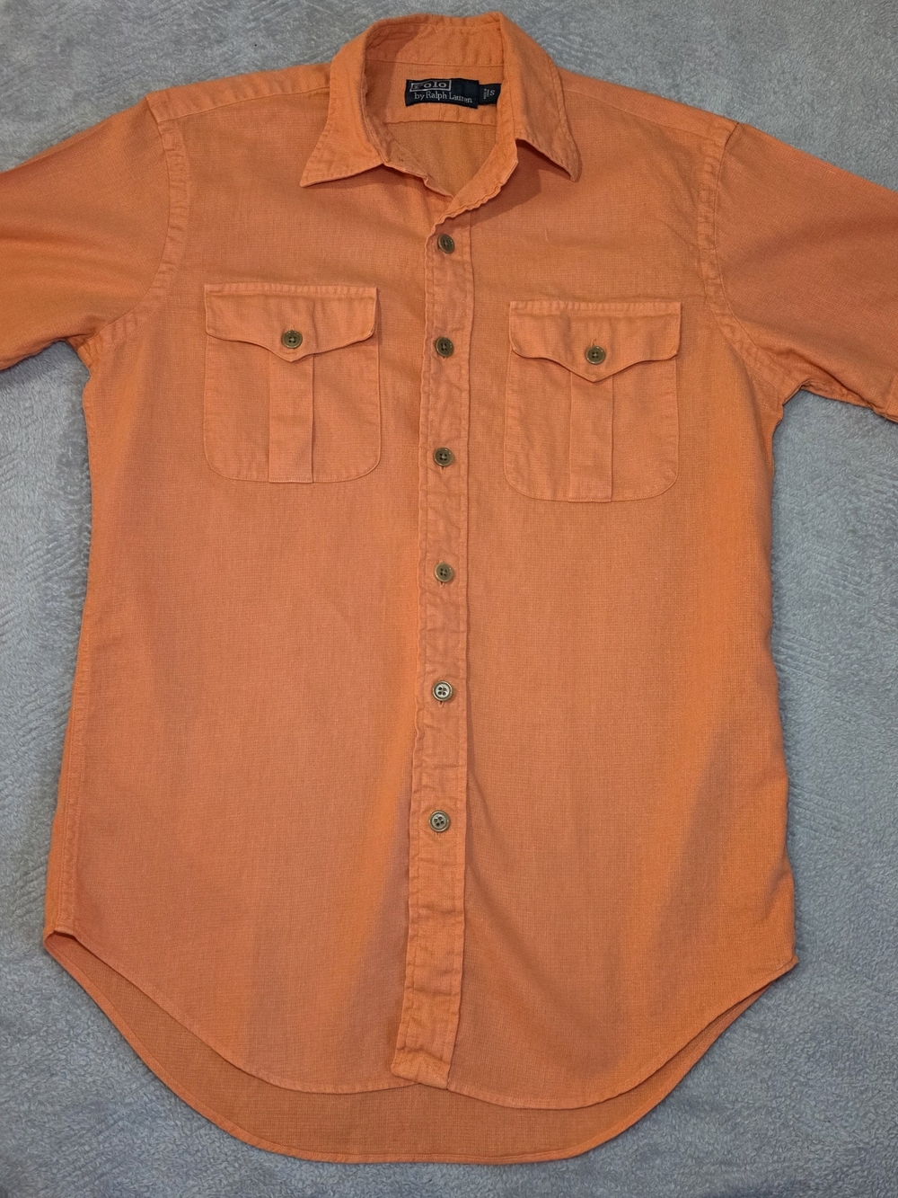 Polo Ralph Lauren Orange Linen Cotton Shirt Mens S